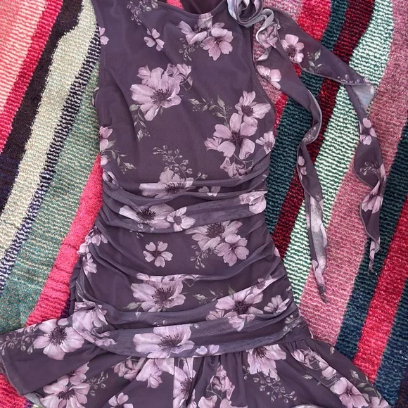 Urban Outfitters Floral Purple Sleeveless Dress - Picture 2 of 6